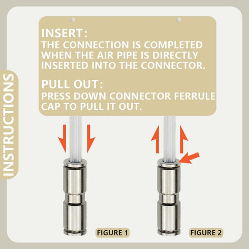 3 Pcs 8mm Straight Push in Connect Pneumatic Fitting,2 Way Nickel Plated Brass Quick Release PU Air Line Adapter...