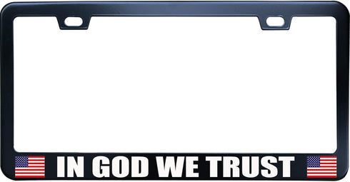 in God We Trust USA Flag License Plate Frames - Metal Car Tag Sign for Women/Men, Standard 6x12 2-Hole and Screws Fits US & Canada...