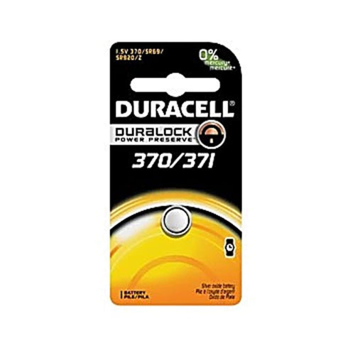 Duracell PGD D370/371BPK Medical Electronic Battery, Silver Oxide, 370/371 Size, 1.5V (Pack of 6)...
