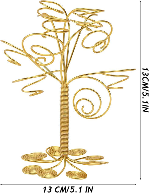 Cabilock Display Frame Air Plant Holder Stand Aluminum Tree Shaped Plant Display Rack Metal Plant Stand Planter Shelf Flower Pot Container Golden ...