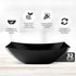 Posh Setting Square Plastic Serving Bowls, Medium Black Plastic Bowls for Salad, Disposable Serving Bowls for Party, Snack, Buffet, Chips, or Sala...