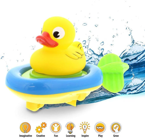 Dollibu Boat Racer Buddy, Fun Educational Bath Toy Finger Puppet Pull and Go Water Racing Lake Pal for Shower Pool Bathtub Swim Hard Surfaces for ...