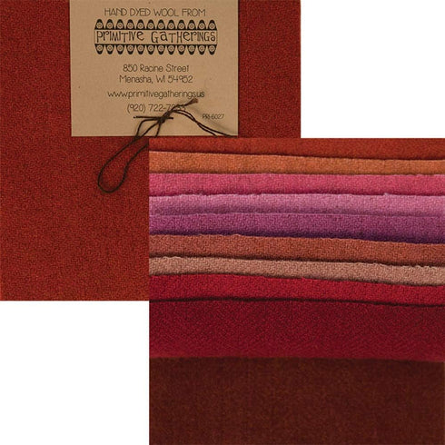 Primitive Gatherings Hand Dyed Wool Primitive 3 Charm Pack 10 5-inch Squares Moda Fabrics PRI 6027...