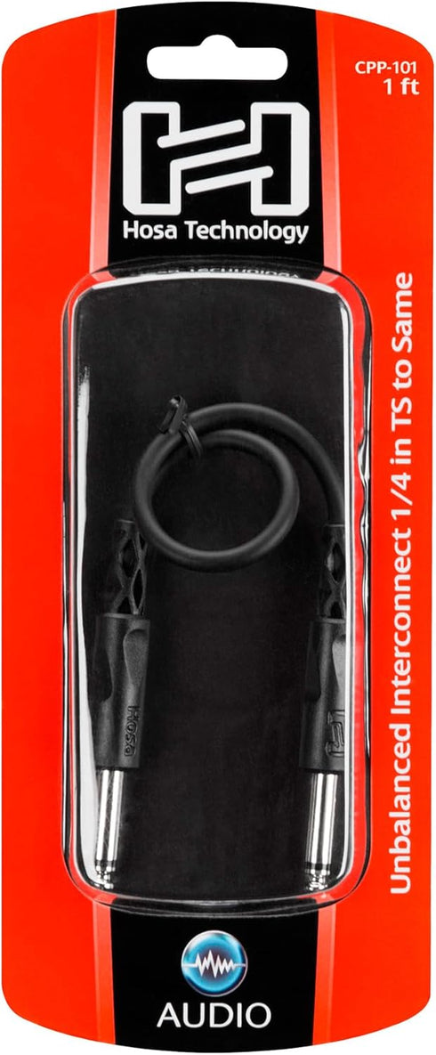 Hosa CPP-101 Interconnect Cable - 1/4-inch TS Male to 1/4-inch TS Male - 1 foot...