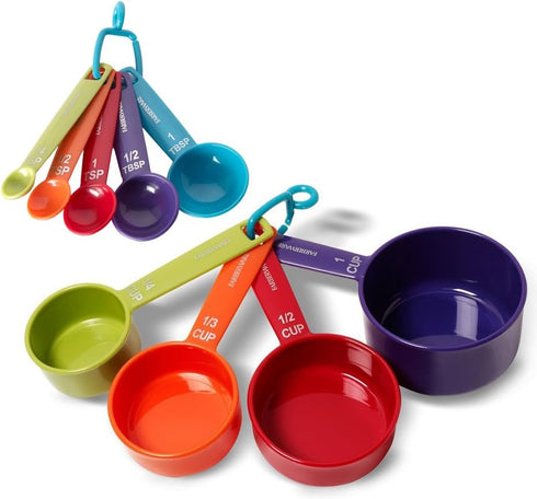 Farberware Color 9-Piece Plastic Measuring Cups and Spoons Set...