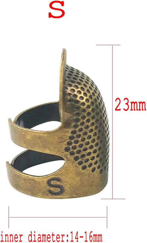 D&D Sewing Thimble Finger Protector, Adjustable Finger Metal Shield Protector Pin Needles Sewing Quilting Craft Accessories DIY Sewing Tools (Smal...