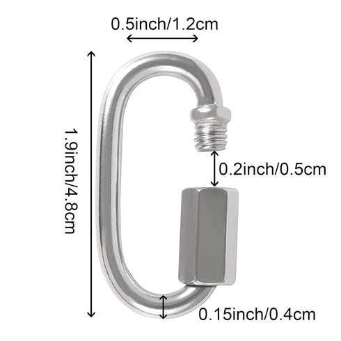 30 Pack M4 1/8 Inch Quick Link,500 Lbs Stainless Steel Threaded Chain Connector Heavy Duty D Shape Locking Repair Link for DIY Accessories...