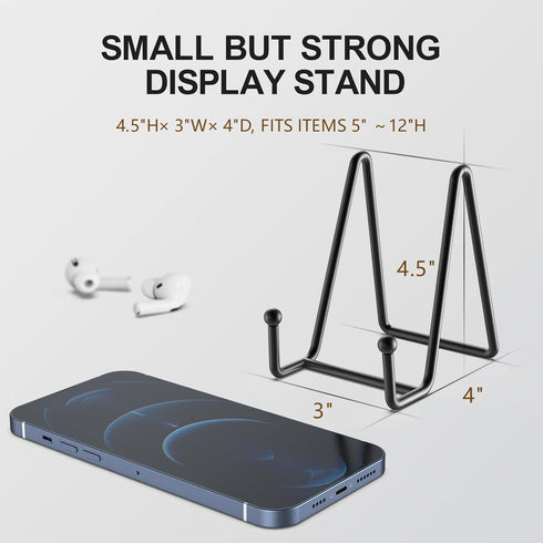 3 Pack 4.5 Inch Plate Stands for Display Picture Stand - 4.5 Inch Vinyl Table Top Display, Metal Frame Holders Decorative Plate for Book , Picture...