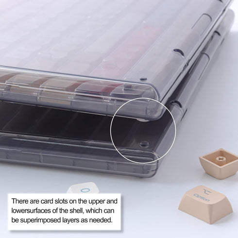 Hyekit Keycaps Storage Box, 1 pcs ABS Dustproof Display Case, with Magnetic Catches, Transparent Collection Box for Cherry XDA SA OEM MSA DSA Prof...