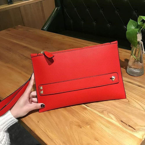 Women Envelope Clutch Bag PU Leather Female Day Clutches Large Purse Evening Bags with Wrist Strap...