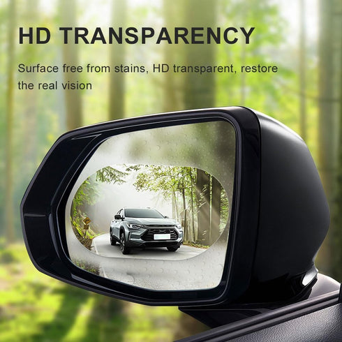 4PCS Car Rearview Mirror Film, Anti Fog Glare Mirror Film, HD Clear Nano Coating Car Film, Waterproof Rainproof Transparent Protective Sticker, Sa...