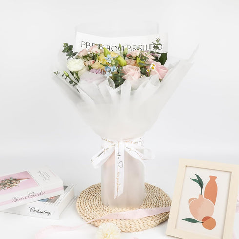 20 Sheet Flower Wrapping Paper - Waterproof Floral Bouquet Wrapping Paper, Florist Supplies Packaging Paper for Wedding Birthday Gift DIY(Transpar...
