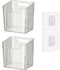 Set of 2 Storage Organizer Bins Wall Mounted Floating Shelves Fridge Organizer Stackable Clear Plastic Storage Bins for Wall, Refrigerator, Kitche...