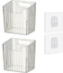 Set of 2 Storage Organizer Bins Wall Mounted Floating Shelves Fridge Organizer Stackable Clear Plastic Storage Bins for Wall, Refrigerator, Kitche...