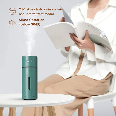 PALANCHY Rechargeable Portable Humidifiers,Cool Mist mini Humidifier with Adjustable Angle,260ml Water Tank Small Humidifier USB and Battery Power...