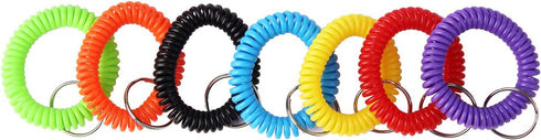 70Pcs Colorful Stretchy Keychain Bracelet Spiral Wristband Keychain for Outdoor, Gym...