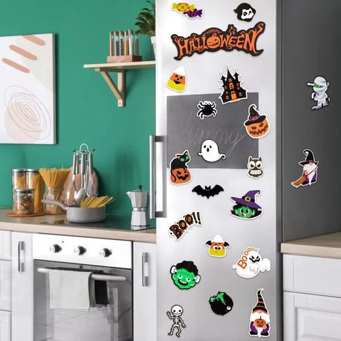 20Pcs Halloween Magnet Car Decorations Waterproof Trick or Treat Automotive Magnet Stickers Refrigerator Magnets Boo Pumpkin Ghost Candy Bat Home ...