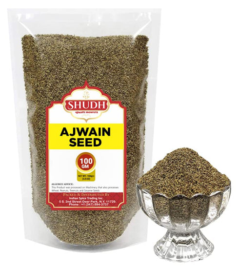 SHUDH Ajwain Seeds (Carom Bishops Seed) Spice Whole 3.5oz (100g) ~ Natural | Vegan | Gluten Friendly | NON-GMO | Indian Origin...