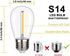 25 Pack Shatterproof & Waterproof S14 Replacement LED Light Bulbs 1W Equivalent to 10W, White Warm 2200K, Outdoor String Lights, Vintage LED Bulb,...