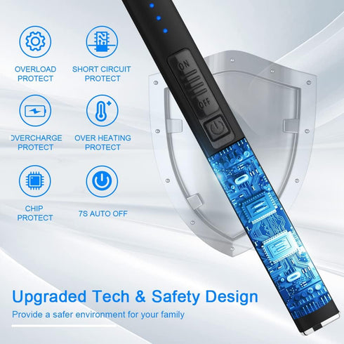 Electric Arc Windproof Lighter Flameless USB Rechargeable Lighter with Safety Lock for Candle BBQ Camping (Black)...