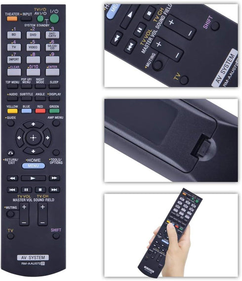 RM-AAU072 RMAAU072 Replacement Remote Control Compatible for Sony AV Receiver Home Audio Theater System RM-AAU071 HT-CT150 HT-CT150HP HT-SS370 HT-...
