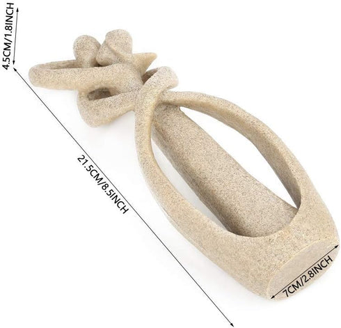 Eujgoov Sandstone Resin Lover Figurine Handmade Sandstone Abstract Art Kiss Couple Statue Sandstone Crafts Valentine's Gift Home Wedding Decor...