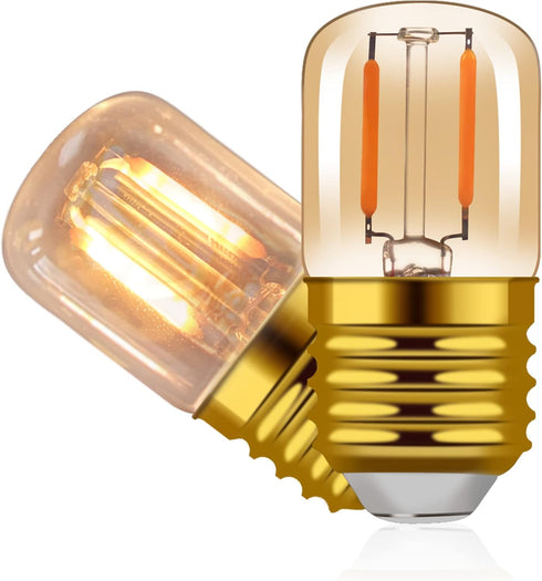 E26 LED Amber Night Light Bulbs 1W, T28 Mini Edison Tube Lamp 2200K Warm, 10W Incandescnet Equivalent,Non-Dimmable Replacement Decorative Bulb Ove...