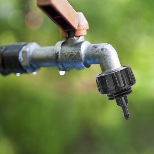 6pcs Drip Irrigation Pipe Connector, Drip Irrigation Tubing Adapter with 6 Black Rings Drip Line Irrigation Fittings Garden Faucet Hose Adapter fo...