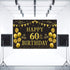 Trgowaul 60th Birthday Backdrop Gold and Black 5.9 X 3.6 Fts Happy Birthday Party Decorations Banner for Women Men Photography Supplies Background...