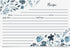 Jot & Mark Floral Recipe Cards 4x6 | Double Sided Thick Cardstock, 50 Count (Indigo Floral)...