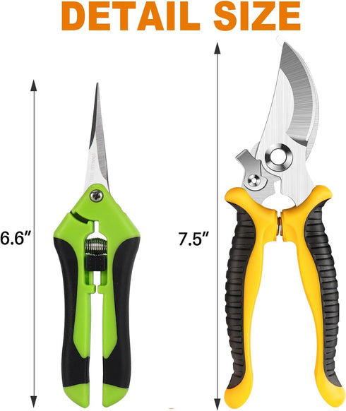 2 Packs Pruning Shears, Garden Shears, Garden Scissors, Garden Pruners Stainless Steel Pruning Shears for Gardening, Garden Clippers, Gardening To...