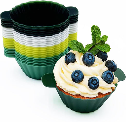 Upgraded Silicone Cupcake Baking Cups Non-stick Muffin Liners...