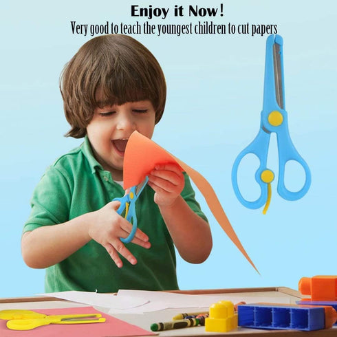 Kids Scissors, preschool 5 Inch Blunt Tip Anti-Pinch Shears, Left and Right Handed Children’ Artwork Cutter Scissors, Kindergarten Daycare Gift fo...