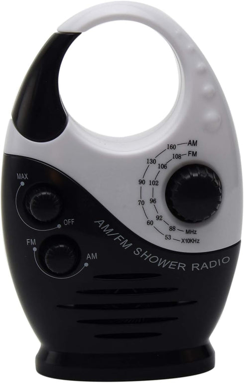 Waterproof Shower Radio, 3V 0.5W Adjustable Volume Shower AM FM Button Speaker, Bathroom Shower Speakers Wireless Radio with Top Handle...
