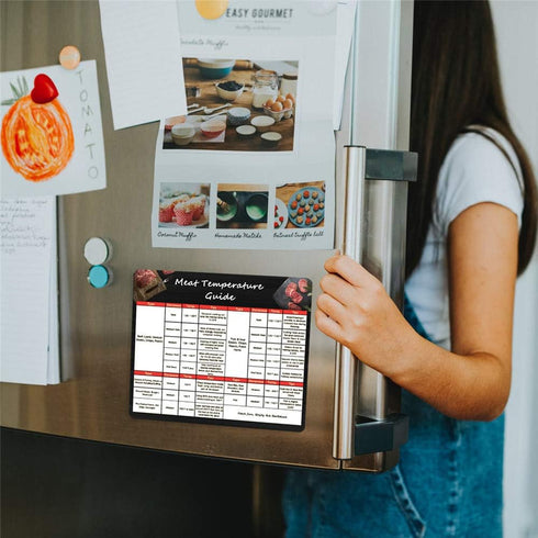 Meat Temperature Guide Magnet for Smoker - Big Font Internal Temp Chart for Kitchen Cooking...