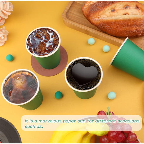 25 Pack 8 oz Disposable Paper Cups, Paper Hot Cups, Hot Coffee Cups, Beverage Cups, Suitable for Offices, Home Kitchens, Coffee Shops etc?green?...