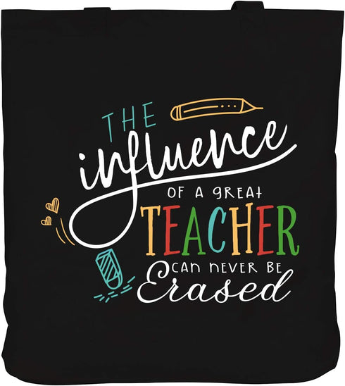ELEGANTPARK Teacher Gifts for Women Teacher Bag for Appreciation Week Retirement Valentines Day Birthday Graduation Christmas Thank You Black Cott...