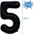 Tellpet Black Number 5 Balloon, 40 Inch...