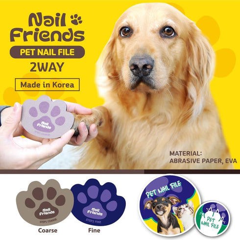 Pet Nail File, Stress Free Dog Scratch Pad for Nails Dog Paw Shape Dog Nail File, Double sided use, Ideal for Dogs, Cats...