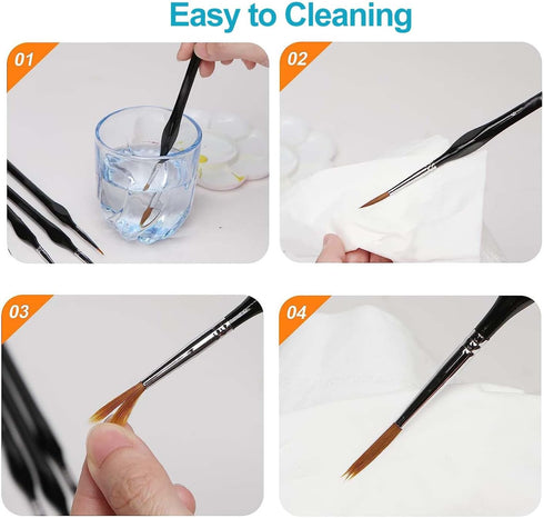 Detail Paint Brush Set - 10PCS Miniature Painting Brushes, Micro Paint Brushes for Fine Detailing & Art Painting - Acrylic, Watercolor, Oil, Model...