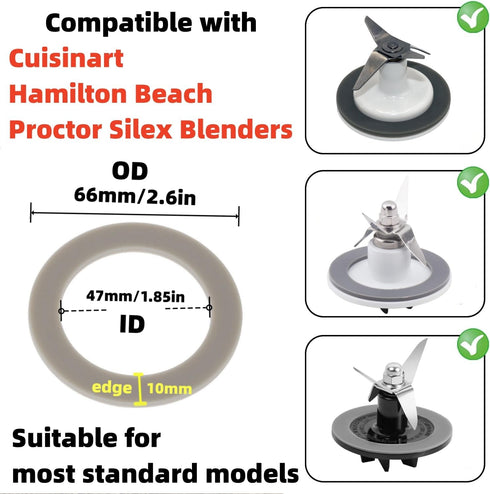 3Pcs Blender Gasket Rubber Seal O-Ring CUCB-456-3, Replacement for Cuisinart Blenders SPB-7CH BFP703CH BFP-703CH BFP-703BC BFP-703B Replacement Ru...