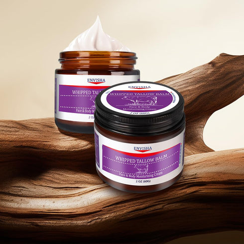 ENVISHA Handmade Whipped Tallow Cream - for Face and Body, Nourishing and Hydrating Skin, 100% Organic Grass-Fed Tallow, All Natural Daily Skin Ca...