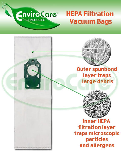 EnviroCare Replacement HEPA Vacuum Cleaner Bags Designed to fit Riccar SupraLite and Simplicity Freedom Upright Vacuums with Green Bag Holder 6 Pa...