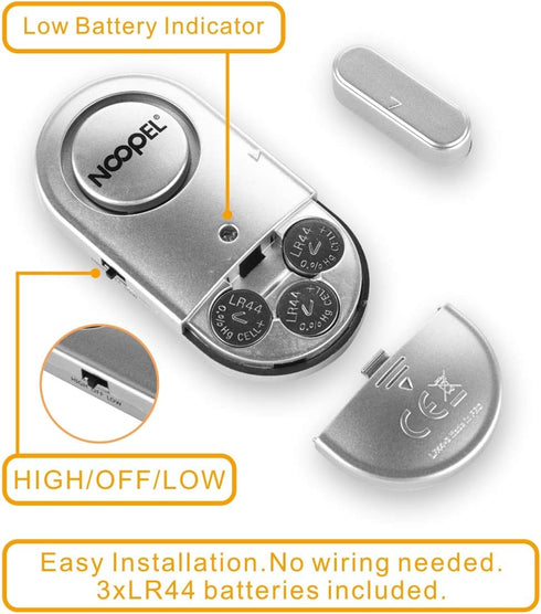 Door Window Alarm 2 Pack, New Version with Two Volume Levels,NOOPEL Burglar Intruder Entry Alarm for Kids Toddlers Indoor Personal Safety...