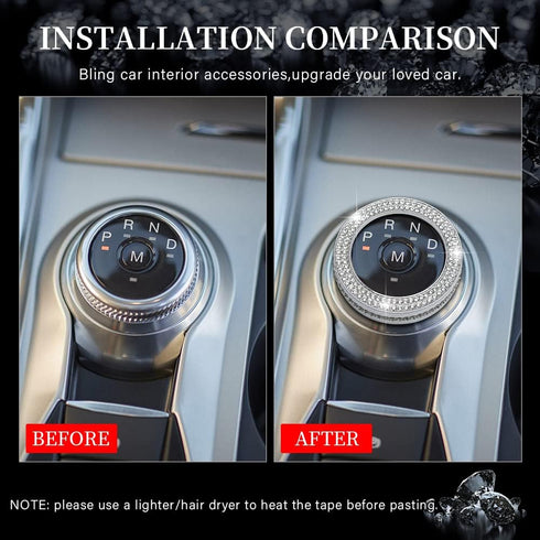 LECART for Ford Explorer Accessories Bling 2020 2021 2022 Crystal PRND Gear Shift Switch Knob Cover Auto Interior Decoration Trim Glitter Sticker ...