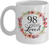 98th Birthday Gifts for Women - Gift for 98 Year Old Female - 98 Years Loved Since 1922 - White Coffee Mug for Wife Mom Nana Grandma Her...
