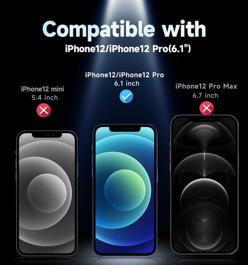 MAGIC JOHN 2 Pack for iPhone 12/iPhone 12 Pro 6.1 inch Tempered Glass Screen Protector, Auto Dust-Elimination Installation, Bubble Free, HD Clear,...