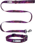 Bagel & Friends Matching Dog Collar & Leash Set XSmall, Small, Medium, Large for boy, Male, Female, Girl Dogs and Puppy (Large, Purple Galaxy)...