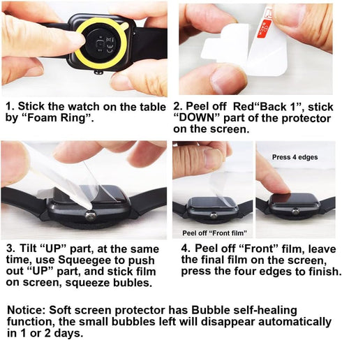Screen Protector Compatible with AGPTEK SR2 1.32” Round Screen Smartwatch, Soft TPU, 4-pac...
