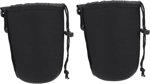 2pcs Camera Lens Bag Camera Lens Accessories Drawstring Lens Case Lens Pouch Bag Camera Lens Case Bag Shockproof Camera Lens Case Bag for Dslr Cam...